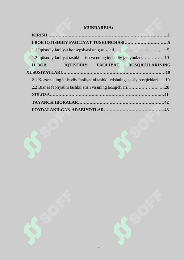 IQTISODIY FAOLIYAT VA UNING TURLARI 2