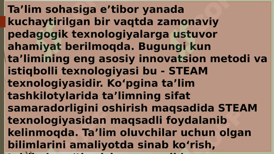 Maktabgacha ta’limda STEAM ta’lim texnologiyasidan foydalanish zaruriyati 2
