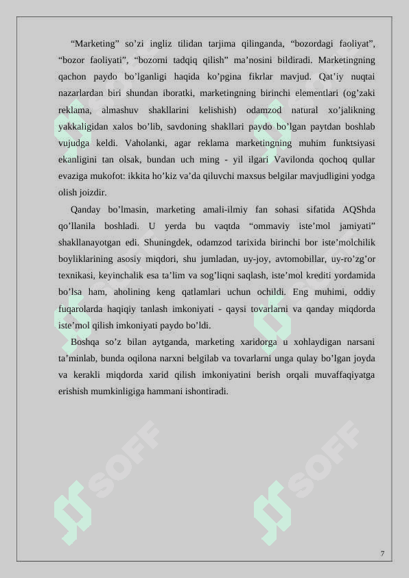 MARKETING VA UNING ASOSIY VAZIFALARI. 5
