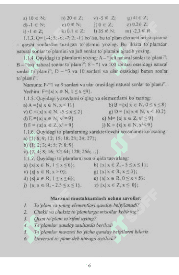 Matematika boshlang'ich kursi 7