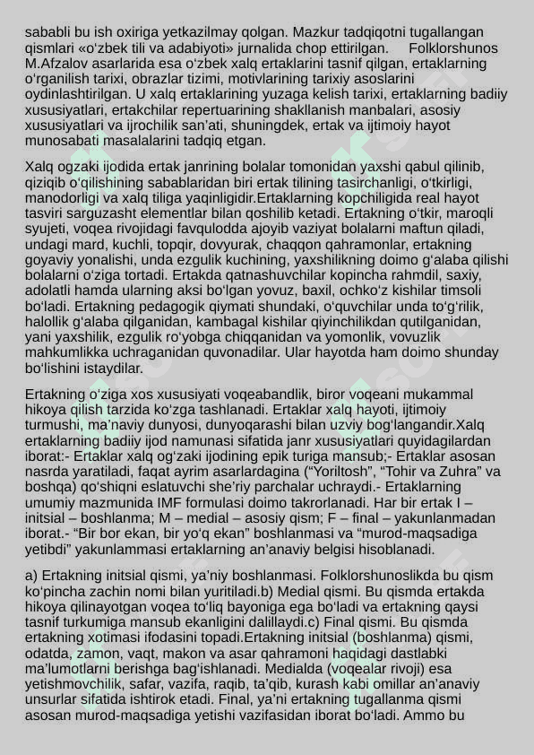 Ertak janriga xos matnlar ustida ishlash metodikasi 3