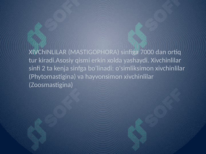 Xivchinlilar - odam parazitlari: tripanasoma, leyshmaniya, trixomonada va lyambliya. 2
