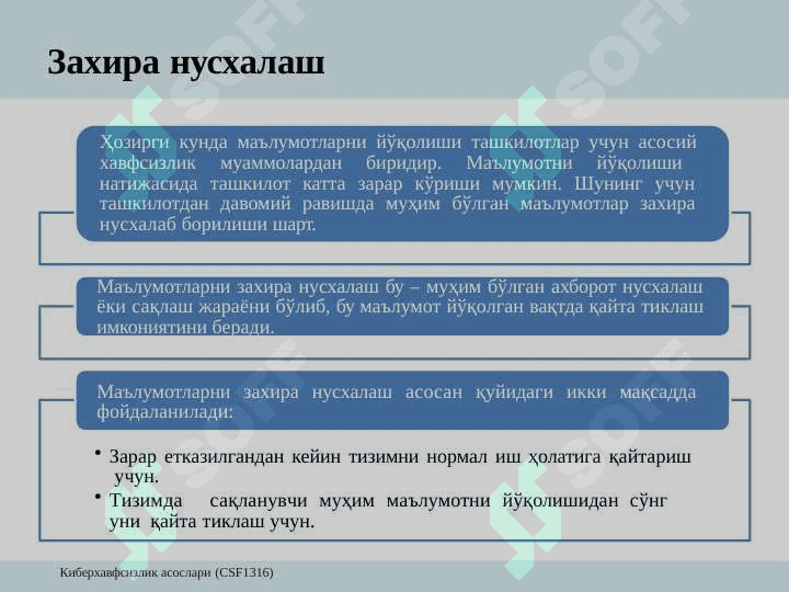 Foidalanuvchanlik tushunchasi zaxira nusxalash maʼrifatparvarlarni qayta tiklash va hodisalarni qaydlash 2