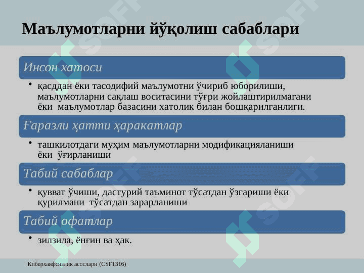 Foidalanuvchanlik tushunchasi zaxira nusxalash maʼrifatparvarlarni qayta tiklash va hodisalarni qaydlash 3