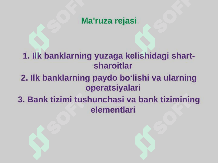Banklarning kelib chiqishi va bank tizimi 2