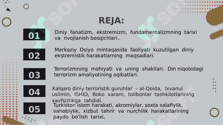 Diniy fanatizm ekstremizm fundamentalizm terrorizmning tarixi va ularning hozirgi davrda xavfsizlikka tahdidi 2