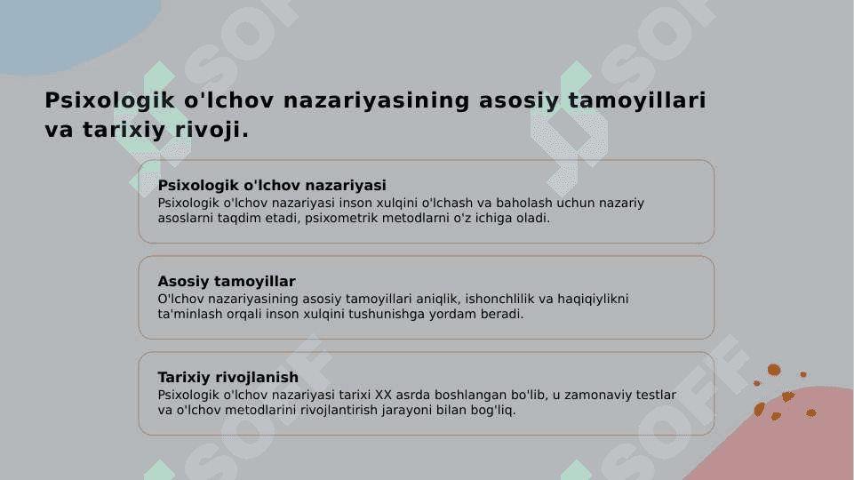 Psixologik o'lchov hususiyatlari 3