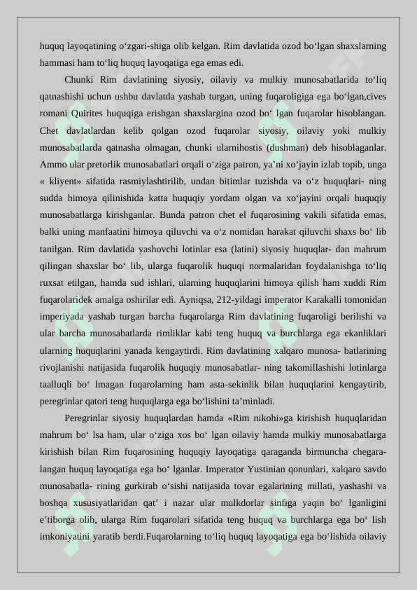 Rim huquqida nikox tushunchasi 4