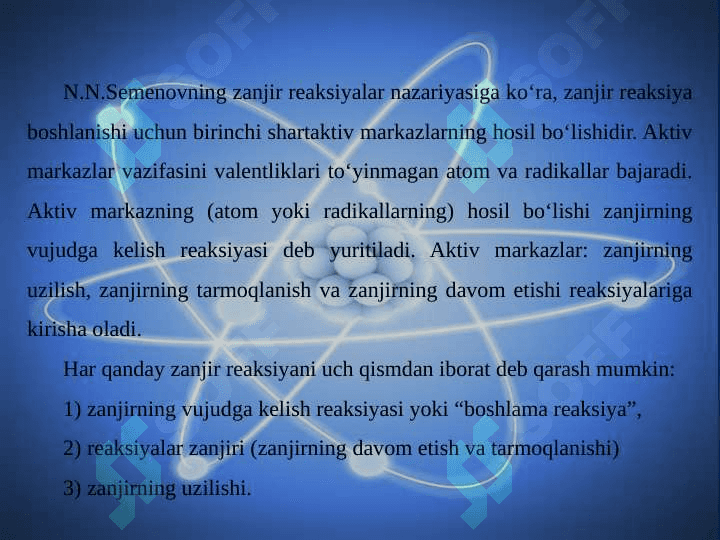 Zanjir reaksiyalar slayd 5