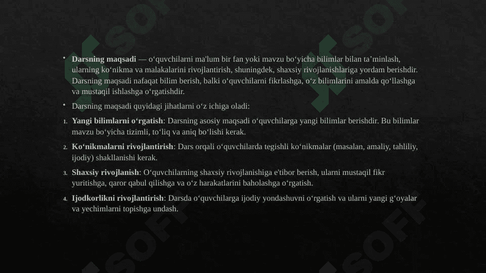 Dars- o‘qitishning asosiy shakli sifatida 2