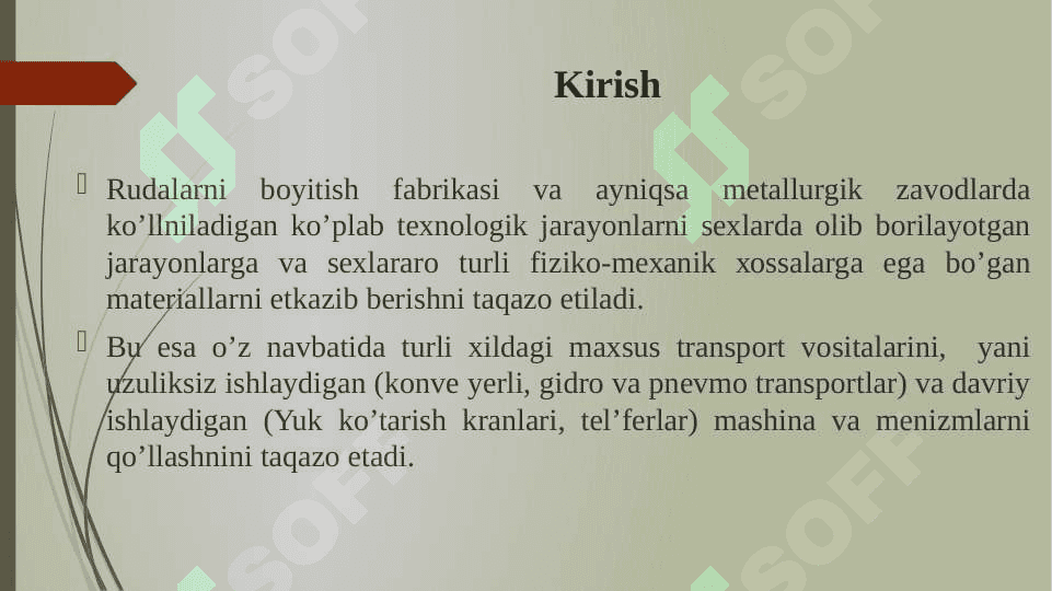 METАLLURGIK ZАVОDLАRNING ICHKI TRАNSPОRTLАRI VA  QURULMALARI 3