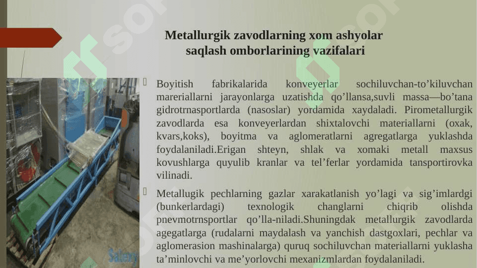 METАLLURGIK ZАVОDLАRNING ICHKI TRАNSPОRTLАRI VA  QURULMALARI 4