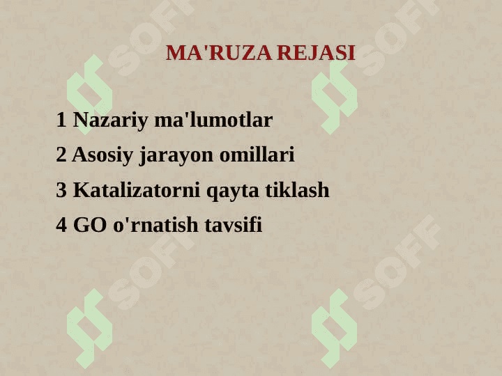 Neft fraksiyalarini gidro tozalash jarayoni 2