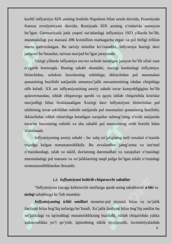 Inflyatsiya mohiyati, uni bartaraf etish imkoniyatlari 6