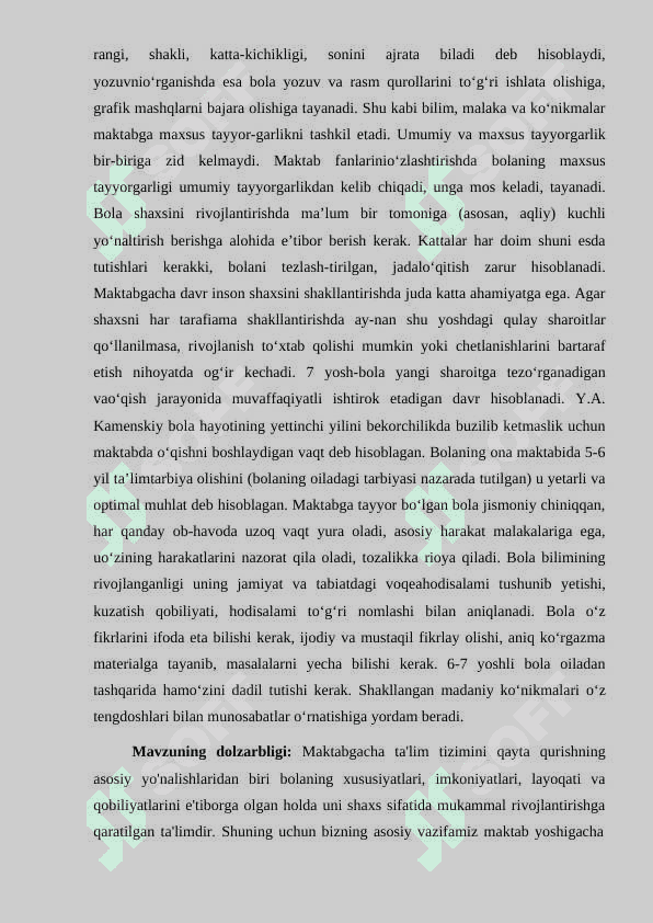 Bolalarni maktabga psixologik tayyorlash 4