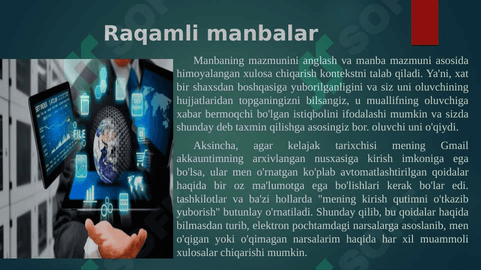 Raqamli manbalarning tarixiy manbaviy ahamiyati 3