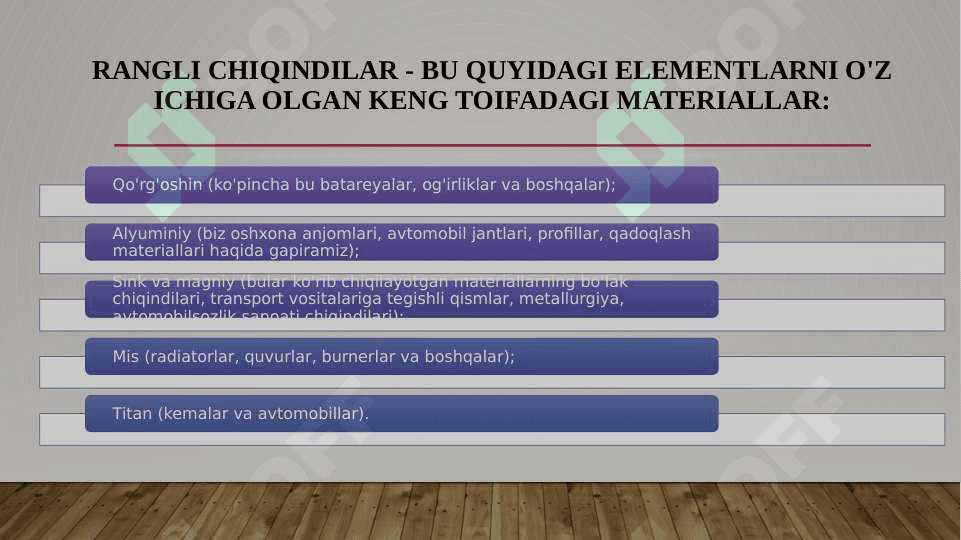 Rangli metallarning va qotishmalarining qirindilari va ularni qayta ishlash 4