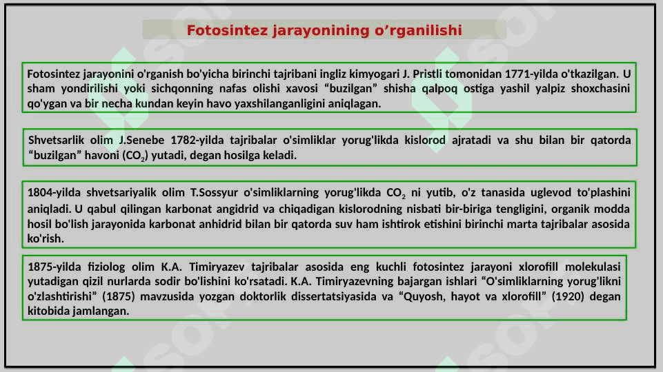 FOTOSINTEZNING TABIATDA TUTGAN O’RNI 4