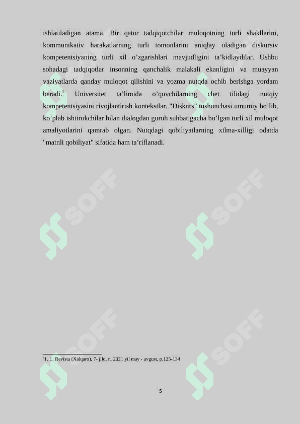 Umumta’lim maktabi o’quvchilarining diskurs kompetentsiyasini rovojlantirishda ta’lim texnologiyalarning ahamiyati. (a2 darajadagi o’quvchilar misolida) 5