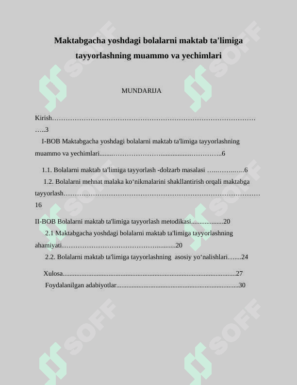 Maktabgacha yoshdagi bolalarni maktab ta'limiga tayyorlashning muammo va yechimlari 2