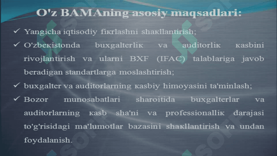 Auditorlik faoliyati to'g'risidagi qonun va boshqa normativ - xuquqiy ahamiyati 4