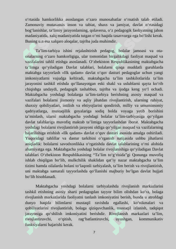 Mashg‘ulotga tarbiyachining innovatsion yondashuvi 7