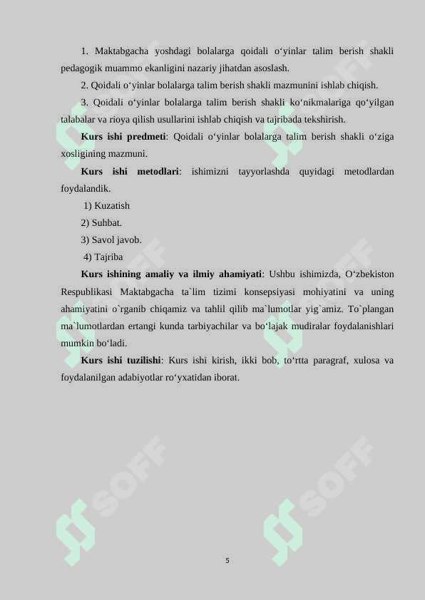 Ijodiy o’yinlarni tashkil qilish 5
