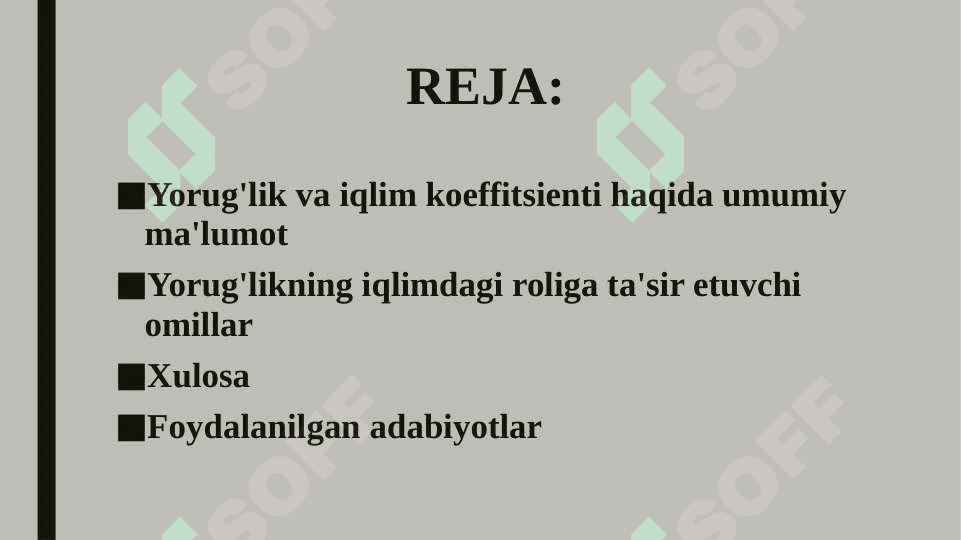 Yorug‘likni iqlim koeffitsienti roli, o‘ta  aniq ishlar 2