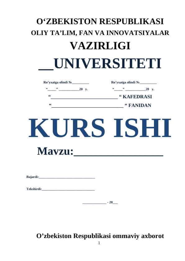O’zbekiston Respublikasi ommaviy axborot vositalari shakillanishi tarixidan