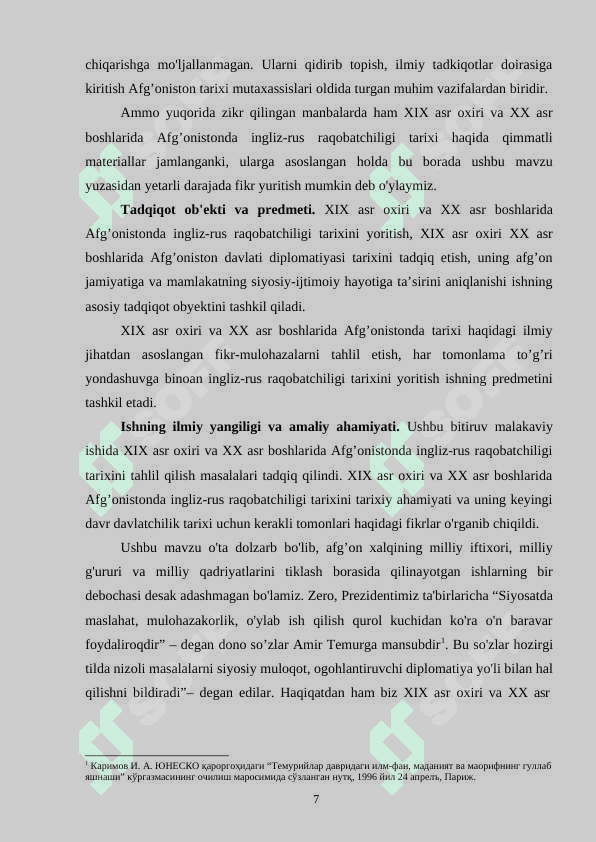 XIX asr oxiri XX asr boshlarida Afg’onistonda ingliz-rus raqobatchiligining tarixi 7