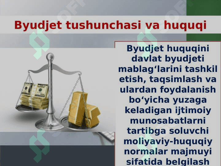 DAVLAT BUDJETINING XUQUQIY ASOSLARI 2