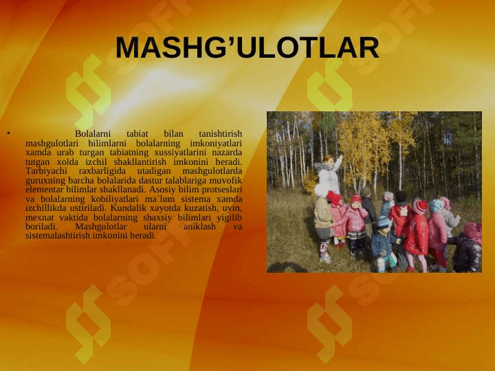 KUNDALIK KUZATISHDA  TARBIYACHI BOLALAR BILAN OLIB BORILADIGAN ISH MAZMUNI 4