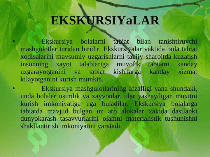 KUNDALIK KUZATISHDA  TARBIYACHI BOLALAR BILAN OLIB BORILADIGAN ISH MAZMUNI 6