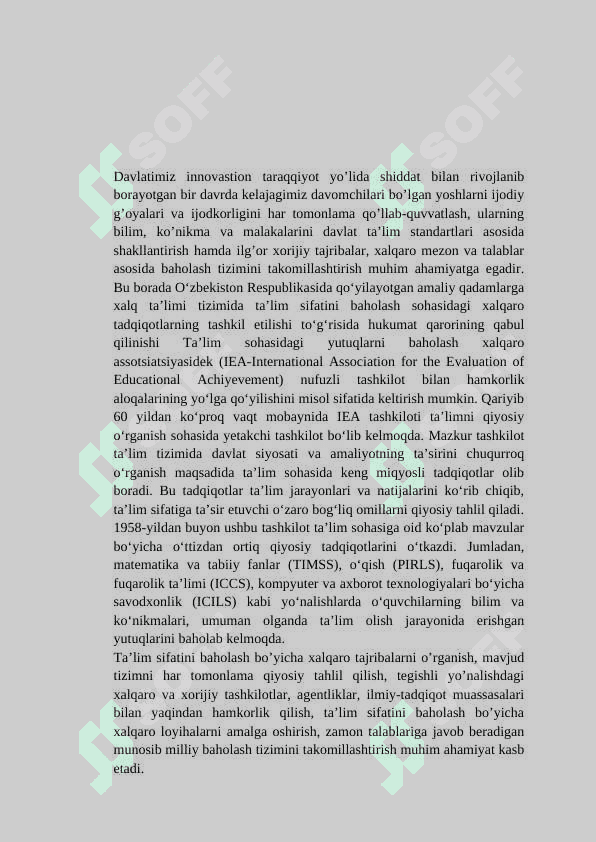 XALQARO BAHOLASH DASTURLARI HAQIDA TUSHUNCHA 2