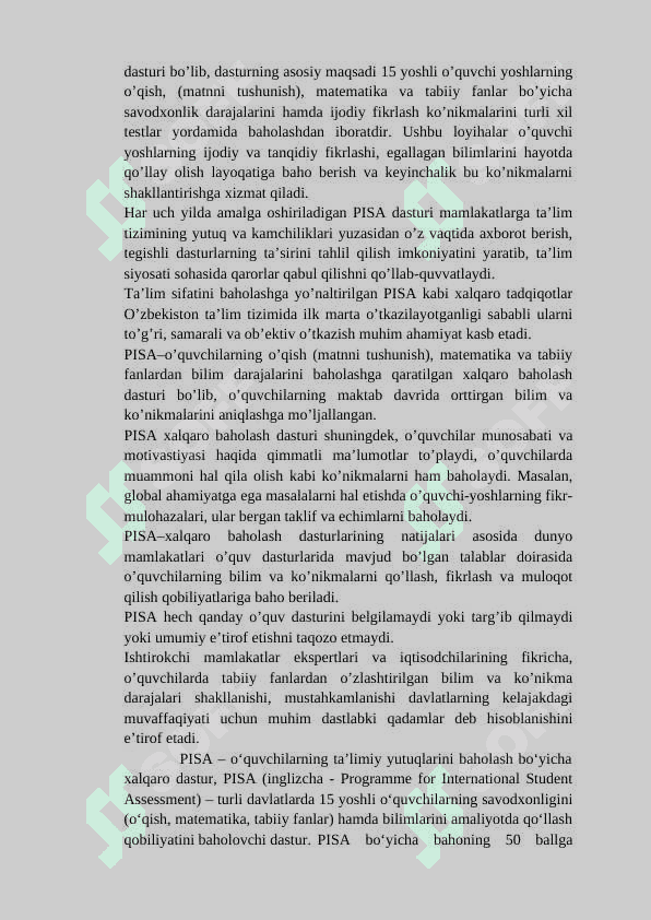 XALQARO BAHOLASH DASTURLARI HAQIDA TUSHUNCHA 5