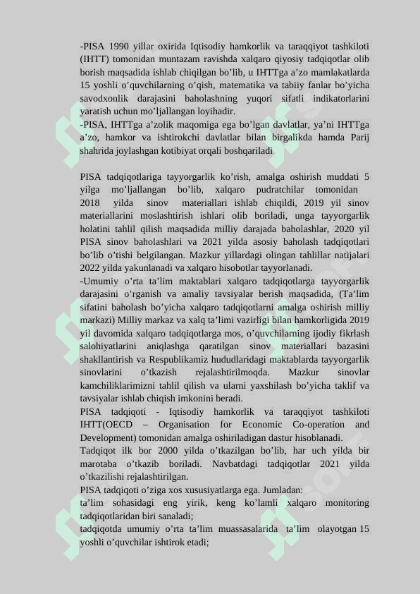 XALQARO BAHOLASH DASTURLARI HAQIDA TUSHUNCHA 7