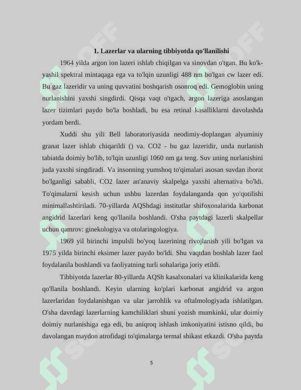 Lazerlarni meditsinada qo`llanishi 5