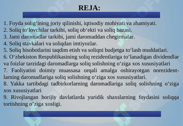 Foyda solig‘ini hisoblash va budjetga undirish tartibi 2