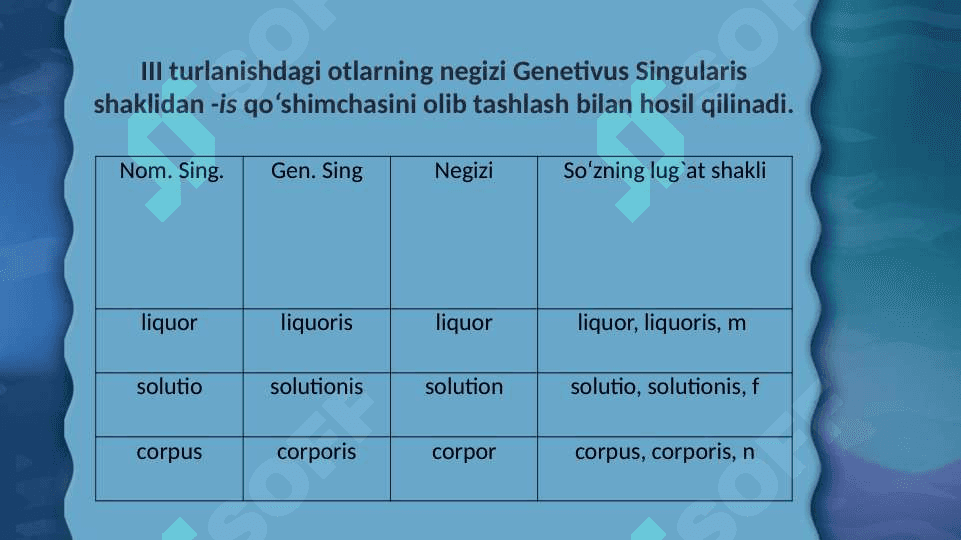 III-turlanishdagi undosh tipdagi otlar 4