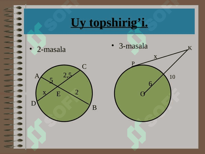 Planimetriya kursi bo’yicha takrorlash. 3