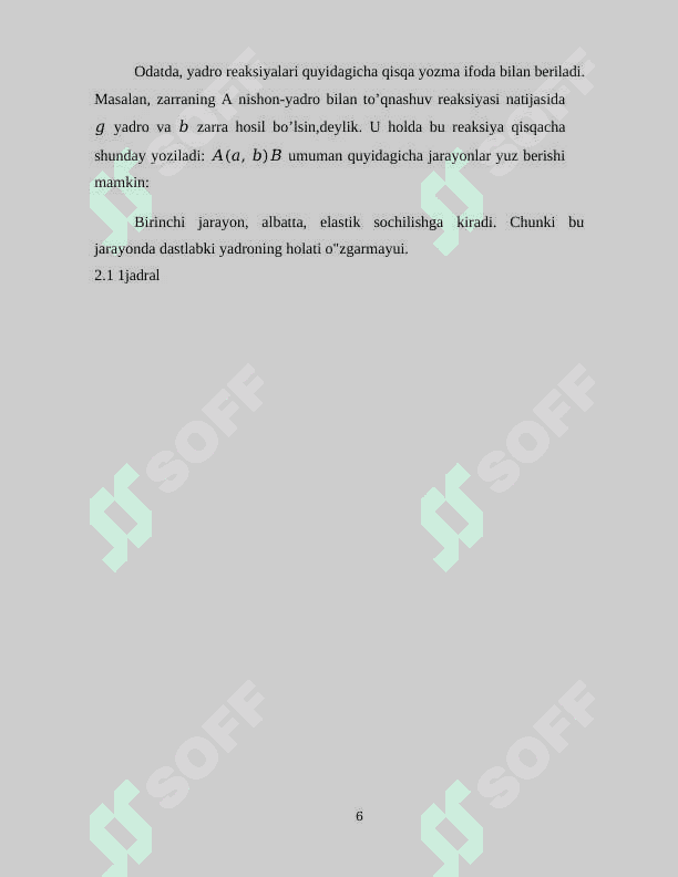 Yadro reaksiyalarining saqlanish qonunlari 6