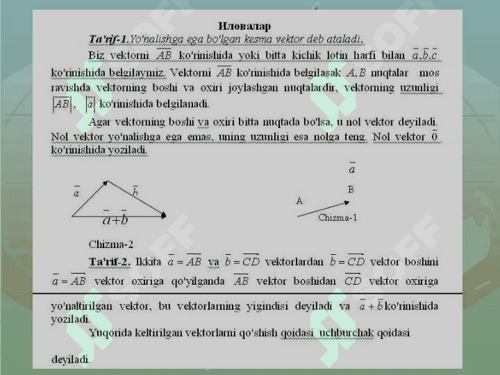 Vektorlar va ular ustida amallar 3