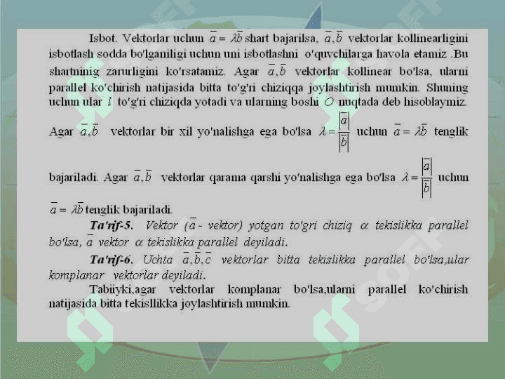 Vektorlar va ular ustida amallar 4