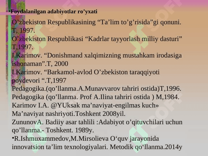 Texnologiya darslariga oid tarbiyaviy tadbirlarni tashkil etish. 4