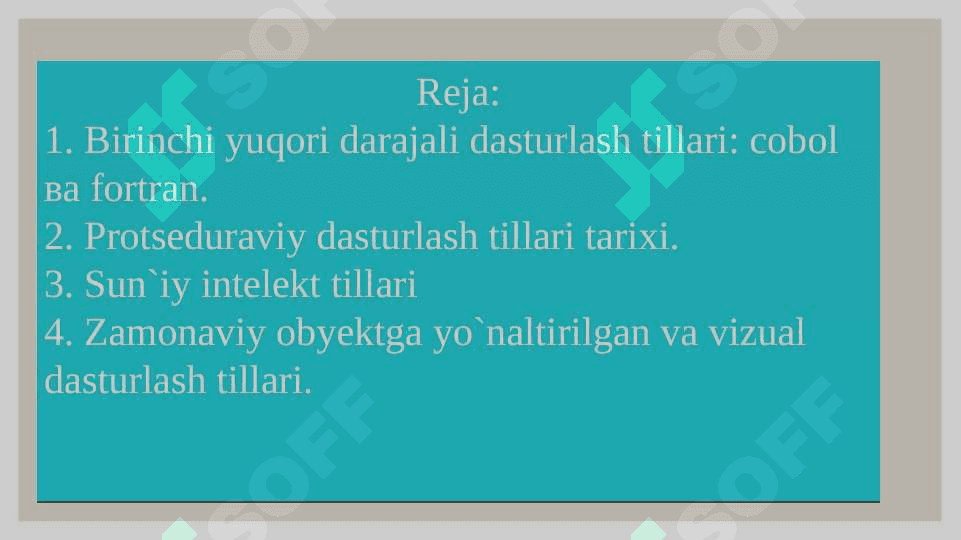 Zamonaziy dasturlash tillari 2