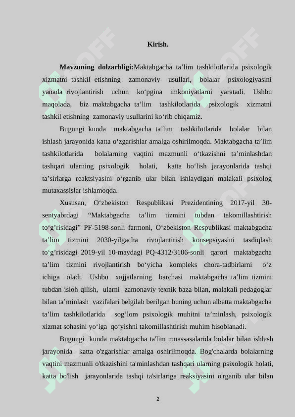 PSIXOLOGIK XIZMATNING IJTIMOIY SOHALARDA NAZARIY VA AMALIY ASOSLARI 2