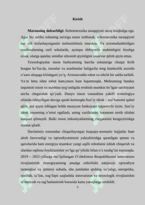 QAT'IY DASTUR ASOSIDA ISHLAYDIGAN ROBOT 2