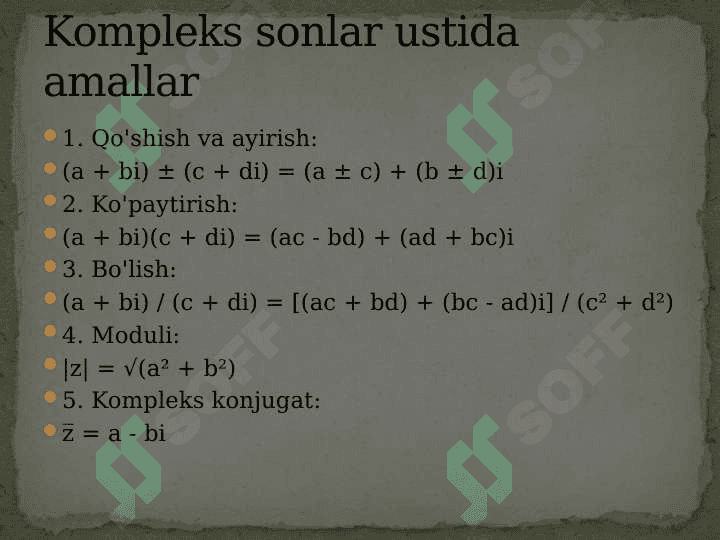 KOMPLEKS SONLAR 4