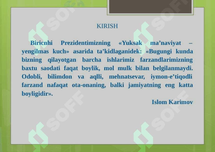 O'QUVCHILARNI MILLIY QADRIYATLAR ASOSIDA MA'NAVIY-AXLOQIY TARBIYALASHDA OILANING ROLI 2