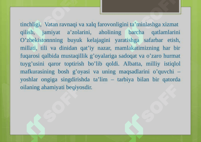 O'QUVCHILARNI MILLIY QADRIYATLAR ASOSIDA MA'NAVIY-AXLOQIY TARBIYALASHDA OILANING ROLI 4